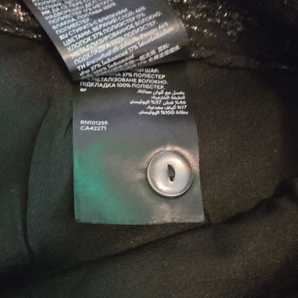 NWT H&M BLACK METALIC A-LINE MINI SKIRT SZ.6 - Picture 6 of 6